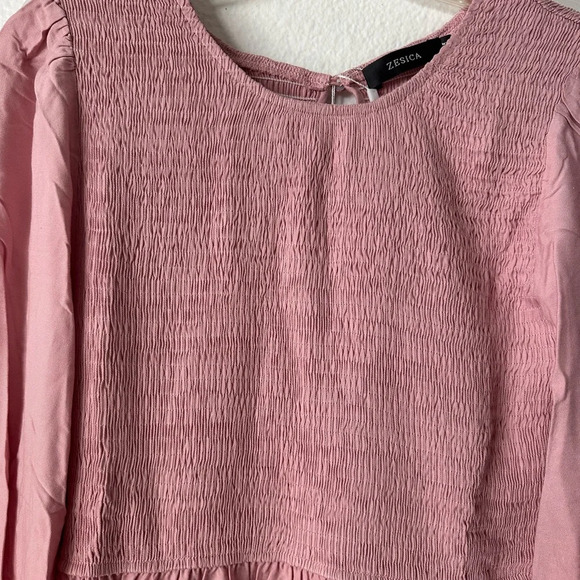 ZESICA Women’s Boho Flounce Sleeve Pull On Pink Medium Maxi Dress BNWT - Picture 5 of 8